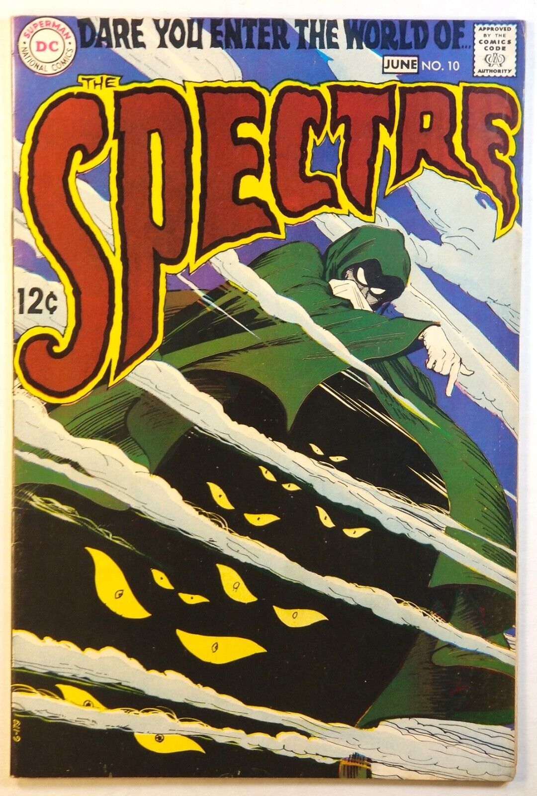 THE SPECTRE #10 DC Comics 1969 F+ 6.5 Nick Cardy cover "Footsteps Of Disaster"