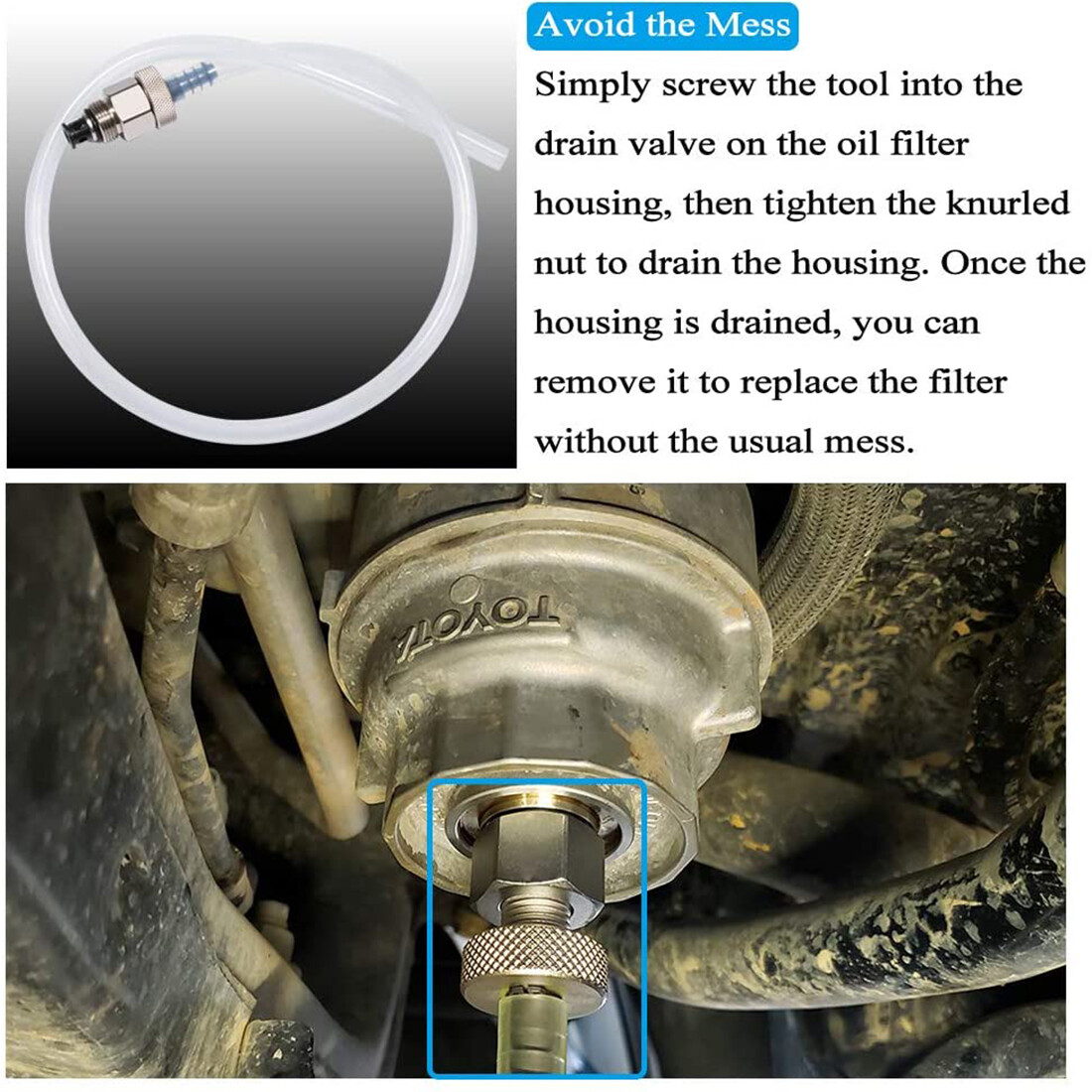 Cartridge Style Oil Filter Drain Tool For Lexus Toyota Scion 2.0L 5