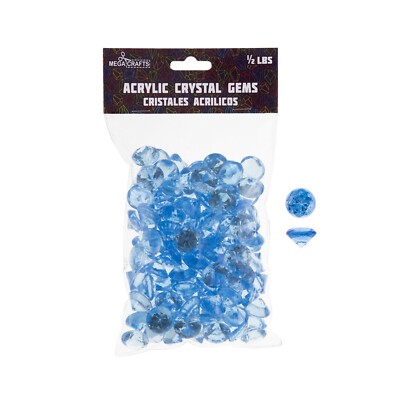 Mega Crafts - 1/2 Pound Acrylic Decorative Small Diamonds - Blue