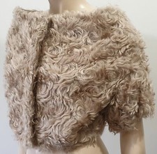 Prada Beige Mohair Cotton Scoop Neck Short Sleeve Crop Evening Jacket Uk8 Bnwt