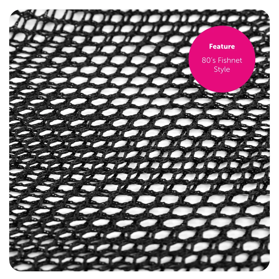 CAMISETA NEGRA AÑOS 80 MALLA TOP NEÓN FISHNET VESTIDO ELEGANTE DISFRAZ PUNK ROCK ROCK ROCK ROCK Foto 3 de 4