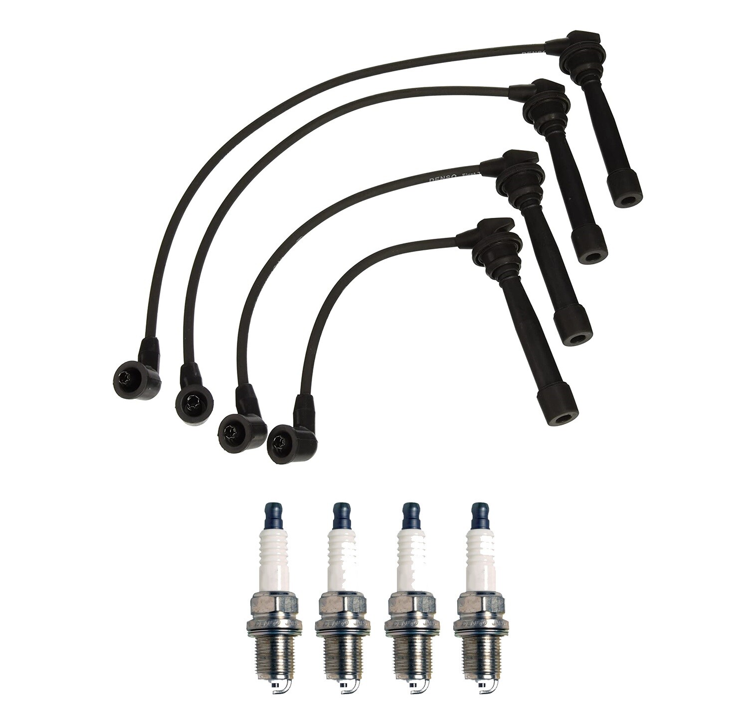 Denso Wire Set 7mm  4 U-Groove Spark Plug 0.044 Kit For Hyundai Accent 1.6L L4