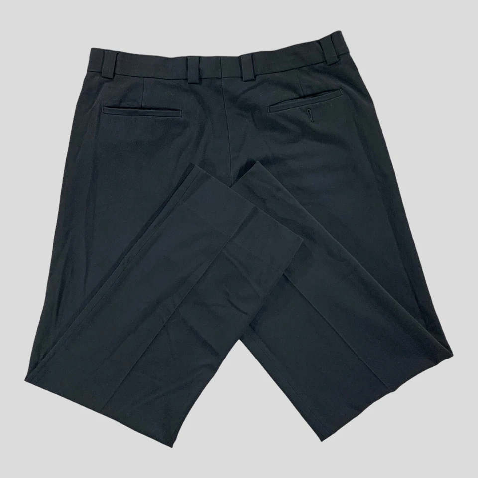 Pantalones Jhane Barnes para hombre 36x33 negro ponte frente plano Foto 2 de 4