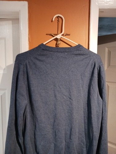 Banana Republic Herren V-Ausschnitt Baumwolle/Kaschmir blau'ish grau Pullover. Größe L - Bild 6 von 8