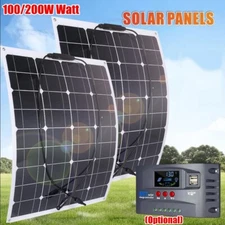 200W Watt Flexible Solar Panel 12V Mono Home RV Rooftop Camping Off-Grid Power
