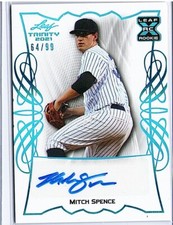 2022 Leaf Trinity Mitch Spence Autograph 64/99 Yankees 