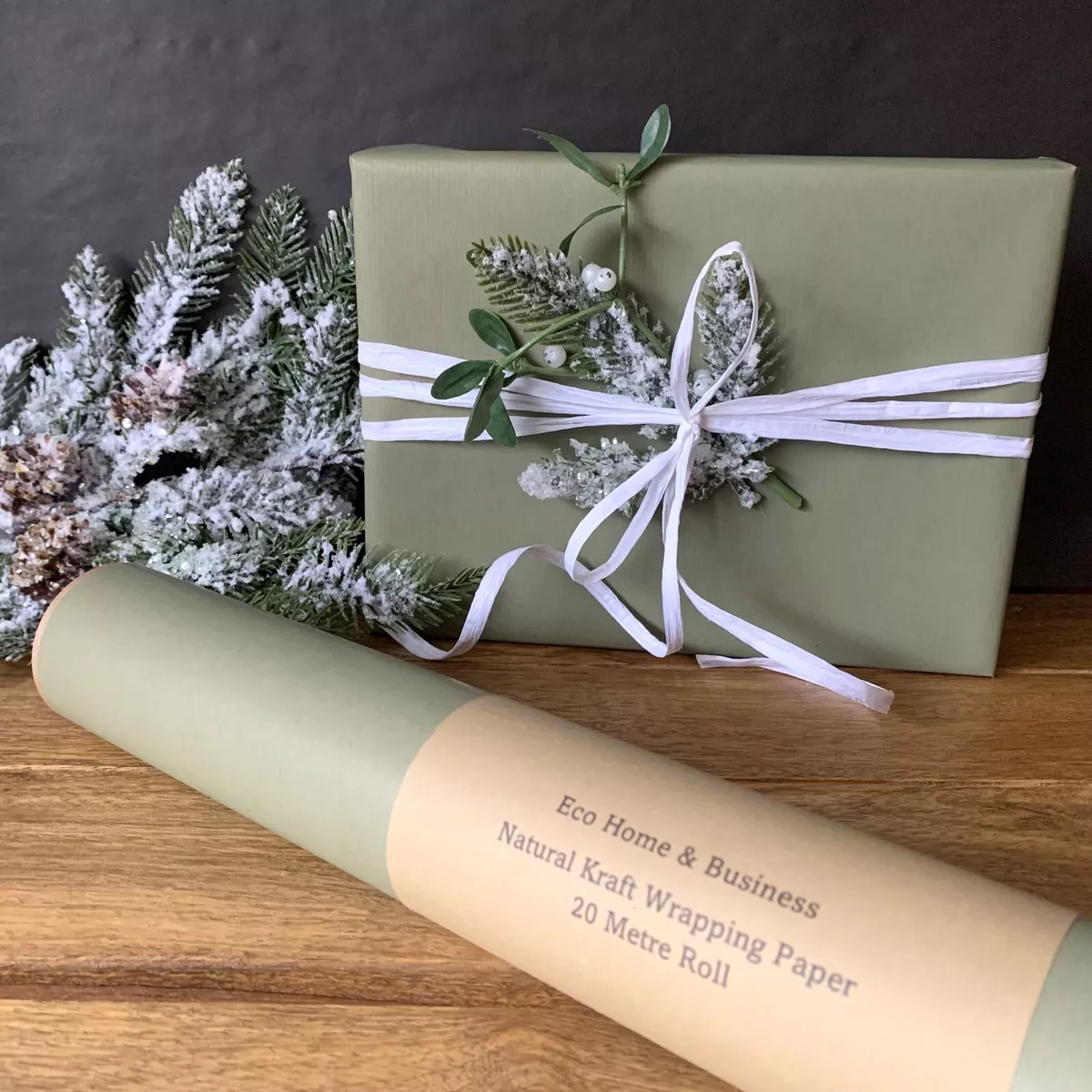 Wrapping Paper KRAFT Eco Friendly Light Sage Green Gift Wrap