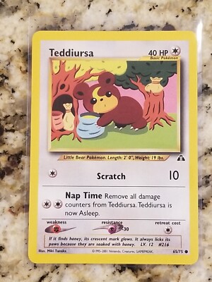 teddiursa pokemon card value Pokemon Neo Discovery Teddiursa Common Card 65/75 NM