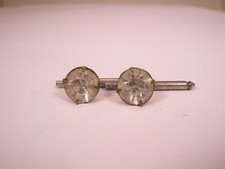 singles 2 5/16" White Rhinestone Vintage Formal Tux Groom Prom Shirt Stud h84