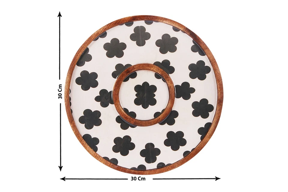 PLATO PARA SERVIR MADERA ARTESANOS INDIOS/PLATO PARA ASTILLAS Y INMERSIONES/diámetro 30 cm Foto 4 de 4