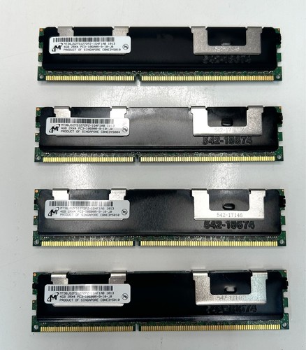16GB (4X4GB) MICRON MT36JSZF51272PZ-1G4F1AB PC3 DDR3 4GB ECC REG SERVER MEMORY - Picture 3 of 4