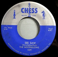 HEAR IT 50's Doo-Wop 45 rpm record The Moonglows "See Saw" from 1956