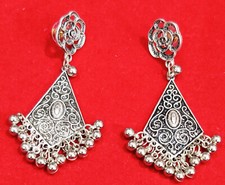 Beautiful Fancy Silver Oxidised Earrings For Womens  Girls Traditional Antiq