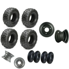 145/70-6 6" Tire Tube Rim Wheel for ATV Go Kart Quad Buggy Front Rear 145x70-6