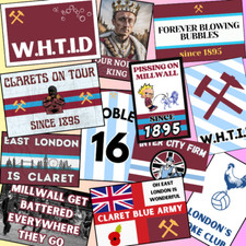 50x West Ham Stickers - inspired by United, East London,scarf, Hammers1895