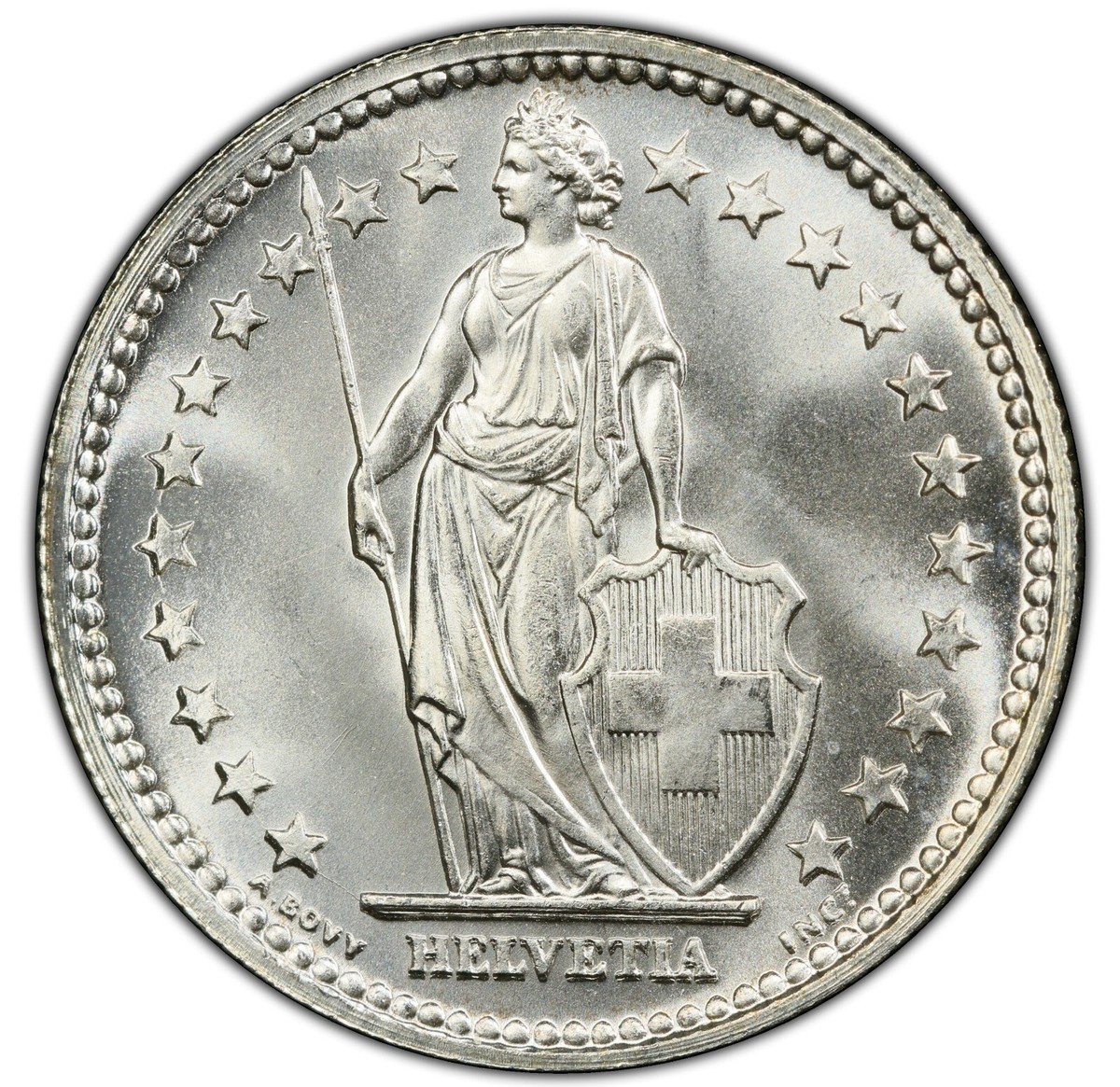 Switzerland - 1941 2 Francs - PCGS MS67 - STUNNING LUSTROUS