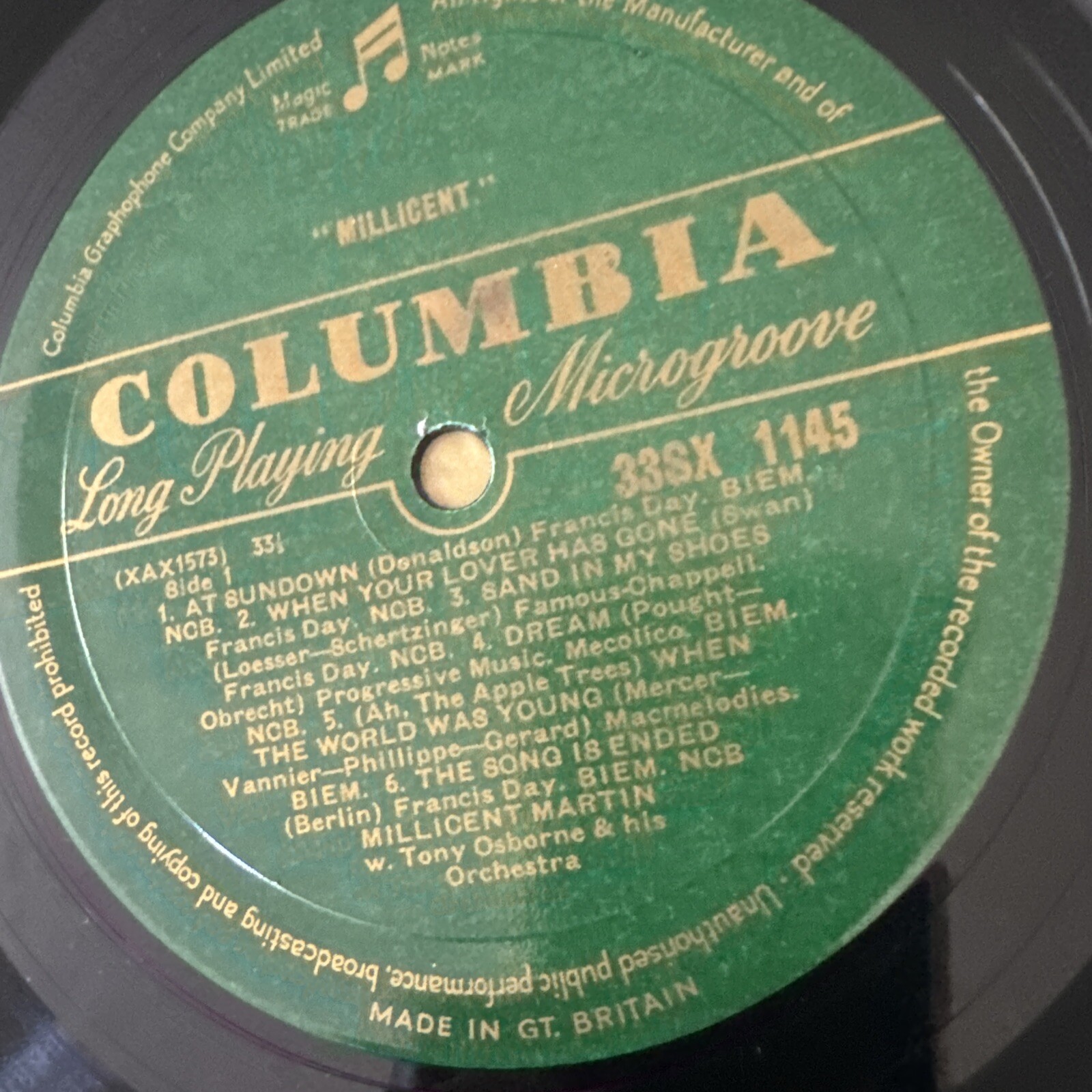 Millicent Martin Our Millicent Columbia Green Gold Mono 33sx 1145