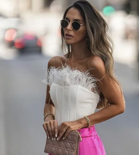 ZARA CORSETRY-INSPIRED TOP WITH FEATHERS WHITE NEW SIZE S REF. 3067/126 |  eBay