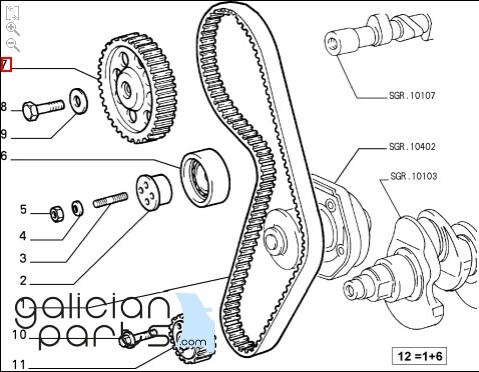 7613177 Polea superior distribución Fiat Panda /Uno /Lancia /Autobianchi Y10 ORI - Foto 5 di 6