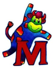 moose letter m fabric applique iron on silly not embroidered 3 inch 1pc