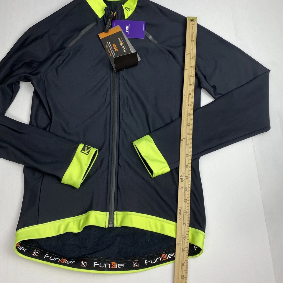 Camiseta térmica Funkier Bernalda para bicicleta para hombre XL Aqua Repel negra/amarilla defecto J658LW Foto 3 de 4