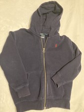 Polo Ralph Lauren Jacket Youth Sz 5 Navy Color Full Zip Hoodie Boy Kids Outdoors