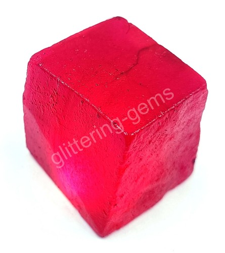 130.5 Ct Natural Red Ruby Cube Rough Dyed IGL Certified Loose Gemstone M25 - Picture 4 of 9
