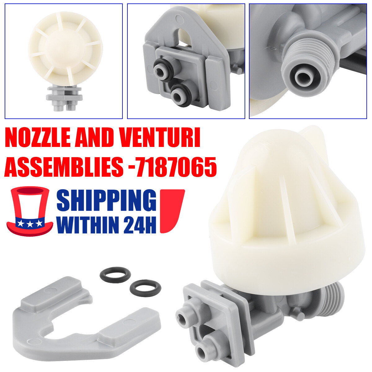 Replacement Nozzle & Venturi Assembly For Water Softener – Compatible With 7257454, 7187065, 7253816, 7238450 – Fix Leaks & Brine Tank Issues