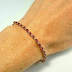 14K Yellow Gold Over 5.00 Ct Round Cut Red Ruby & Diamond Tennis Bracelet