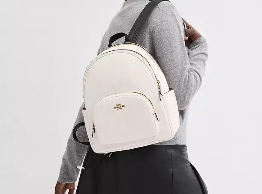 NWT Coach Court Backpack style 5666 Chalk Pebble Leather