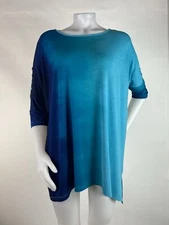 Clara Sun Woo Size XSmall Blue Ombre Watercolor Knit Top Oversized