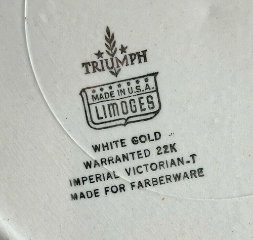 Vintage Triumph Wrought Farberware Hammered Aluminum Tray W/ Limoges Imperial V - Picture 9 of 11