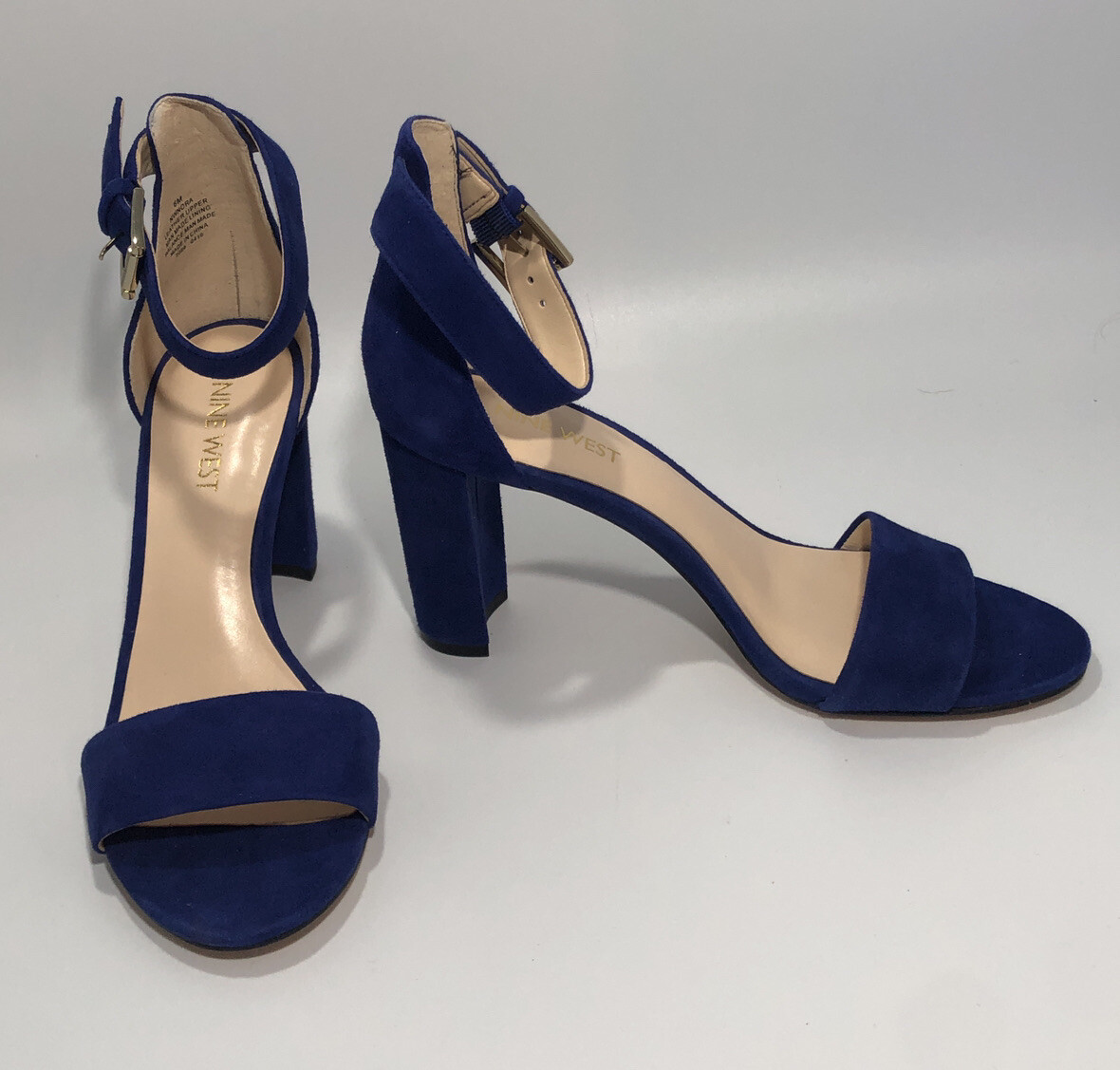 ROYAL Blue Suede Nine West Nora Slingback High 3.5 Heel Size 6M Women's |  eBay