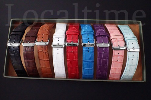 LIQUIDACIÓN Correas de reloj de cuero de becerro italiano de grano de cocodrilo de 20-30 mm y 9 colores - Imagen 11 de 21