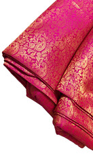 Tessuto etnico rosa materiale abito cucito broccato seta decorazione 2 anni t...