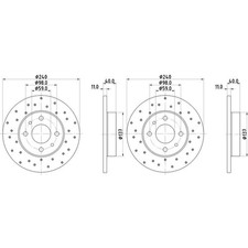 2x HELLA PAGID BREMSSCHEIBEN Ø240mm HINTEN passend für ABARTH 500 500C 56160PRO