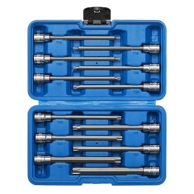 EMENTOL 12PCS 3/8'' Drive Extra Long Torx Bit Socket Set (T10-T60) 