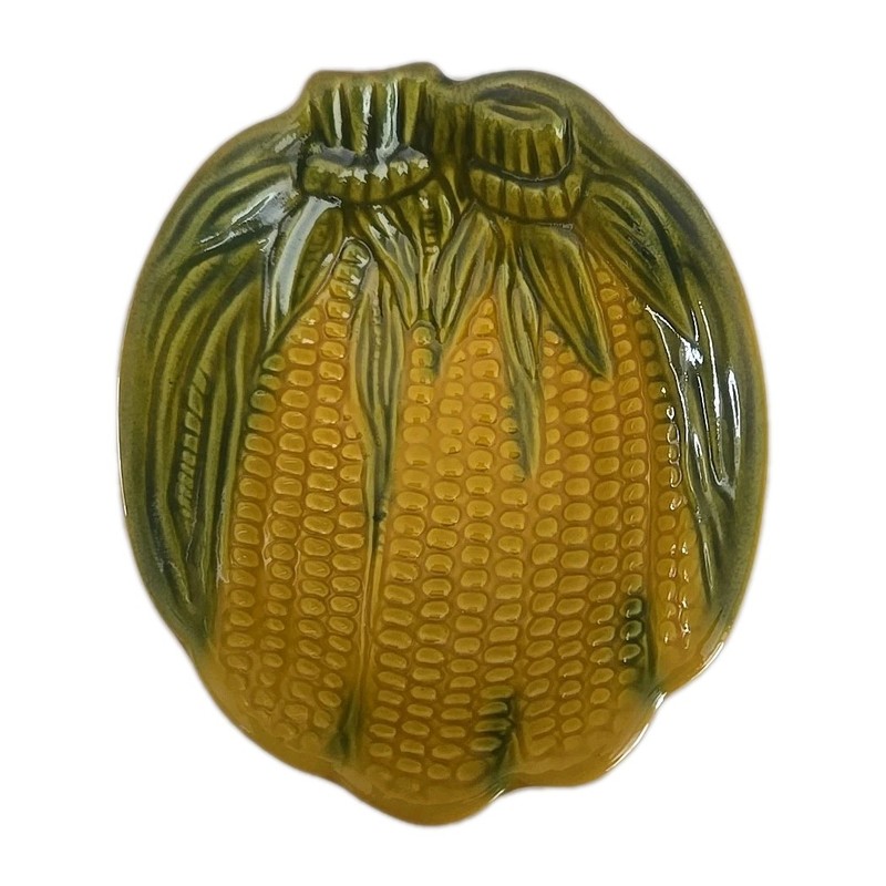 Vintage Italian Ceramic Corn Dish 6"x5.25"  Corn Husk & Kernels Design, Italy!