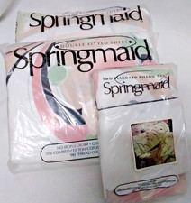 Vtg Springmaid Double Sheet Set Andre Richard 'ANASTASIA'  Lg PINK POPPY  NIB