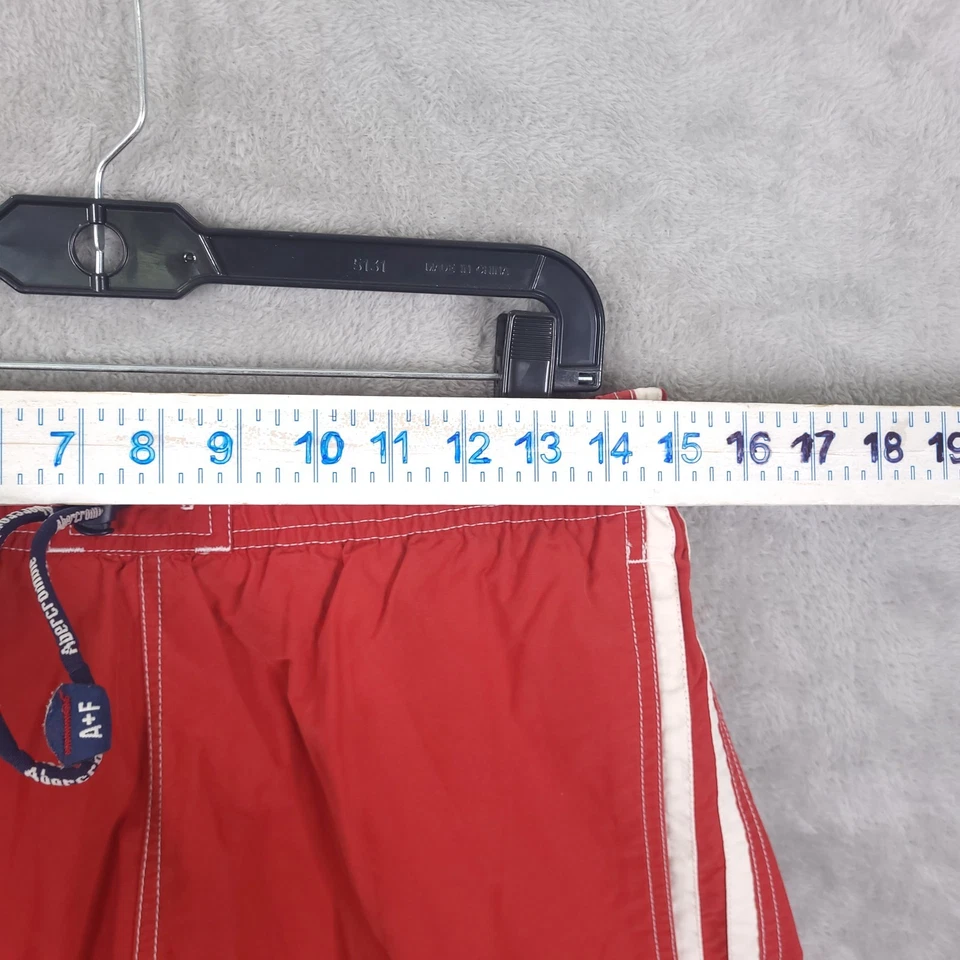 Abercrombie & Fitch Shorts Men Small Red Cargo Hybrid Swim Trunks Y2k Drawstring - Image 4 of 4