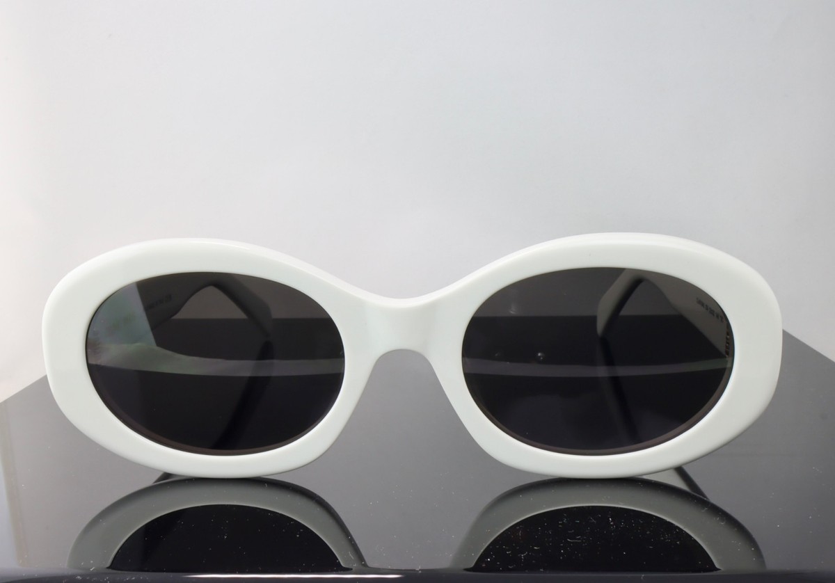 Celine CL40194U 25A White Frame / Grey Lens Oval Oversized