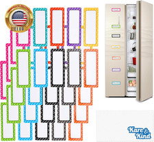 40 Pcs Magnetic Dry Erase Labels - Smooth Surface, Reusable and Writable Name Pl