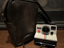Vintage Polaroid SX-70 OneStep White Rainbow Stripe Land Instant Camera-UNTESTED