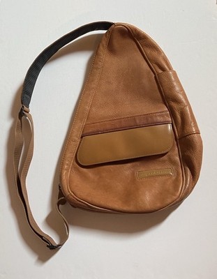L.L. Bean Vintage Brown Leather Ameribag Healthy Crossbody Sling Bag