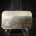 Philadelphia Centennial City Silver Bar, 1 Troy oz 999 FS , Excellent Condition