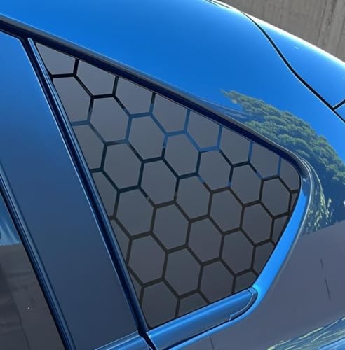 2PCS 40x95cm Universal Rear Side Window Honeycomb Decal Stickers, Matte Black 
