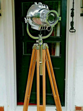 RESTORED STRAND PATT 23 MKI THEATRE LIGHT LAMP STAGE LANTERN  TEAK TRIPOD STAND