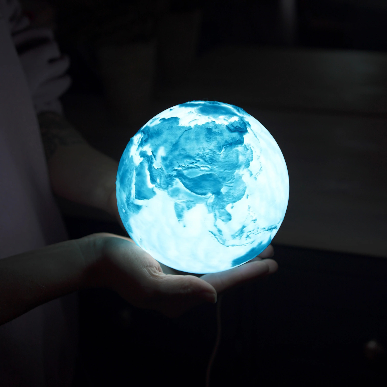 Lampe Terre en céramique artisanale marron 30cm pour décoration de table