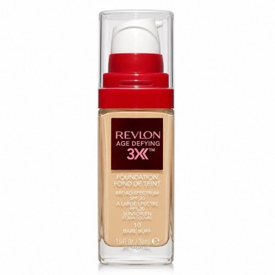 Revlon Age Defying 3X Foundation SPF20 1OZ - 10 BARE BUFF Exp 04/2026