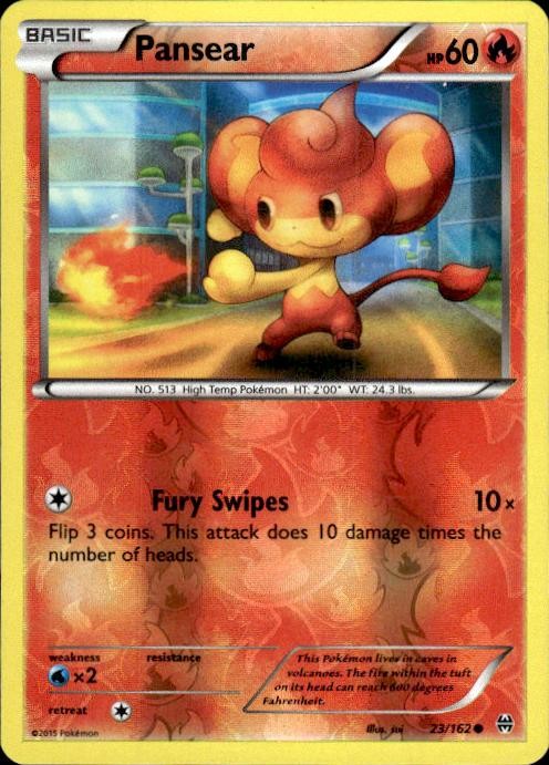 Pokemon Reverse Holo Pansear XY - BREAKthrough 23/162 LP